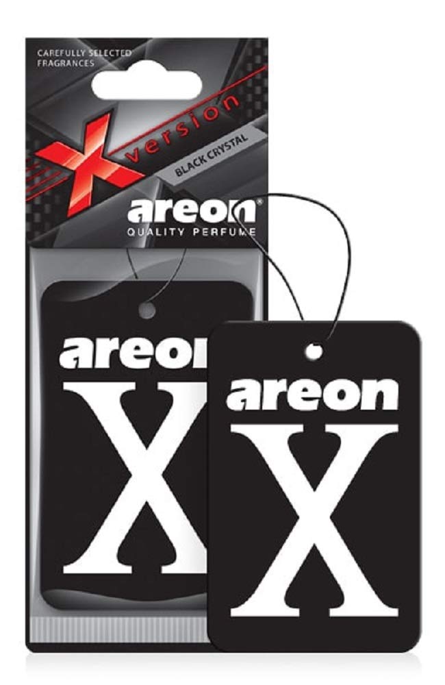 Areon X Xv02 Hanging Best Car Air Freshener Black Crystal Scent, Paper Hanging Ornaments, Long Lasting Scent For Car Or Home 12