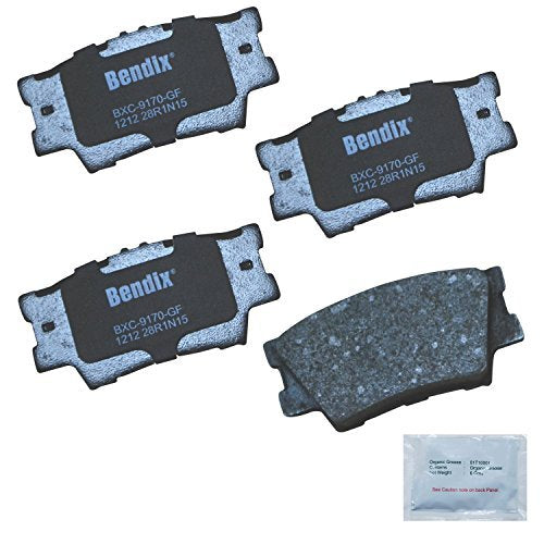 Bendix Priority1 Cfc1212 Ceramic Rear Brake Pads For Select Models Lexus Es300H, Es350, Hs250H, Pontiac Vibe, Toyota Avalon, Cam