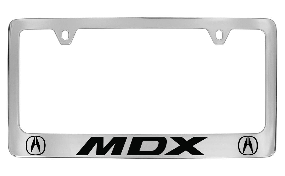 Acura MDX License Plate Frame Holder - 2 Hole Brass, Chrome Wide Metal