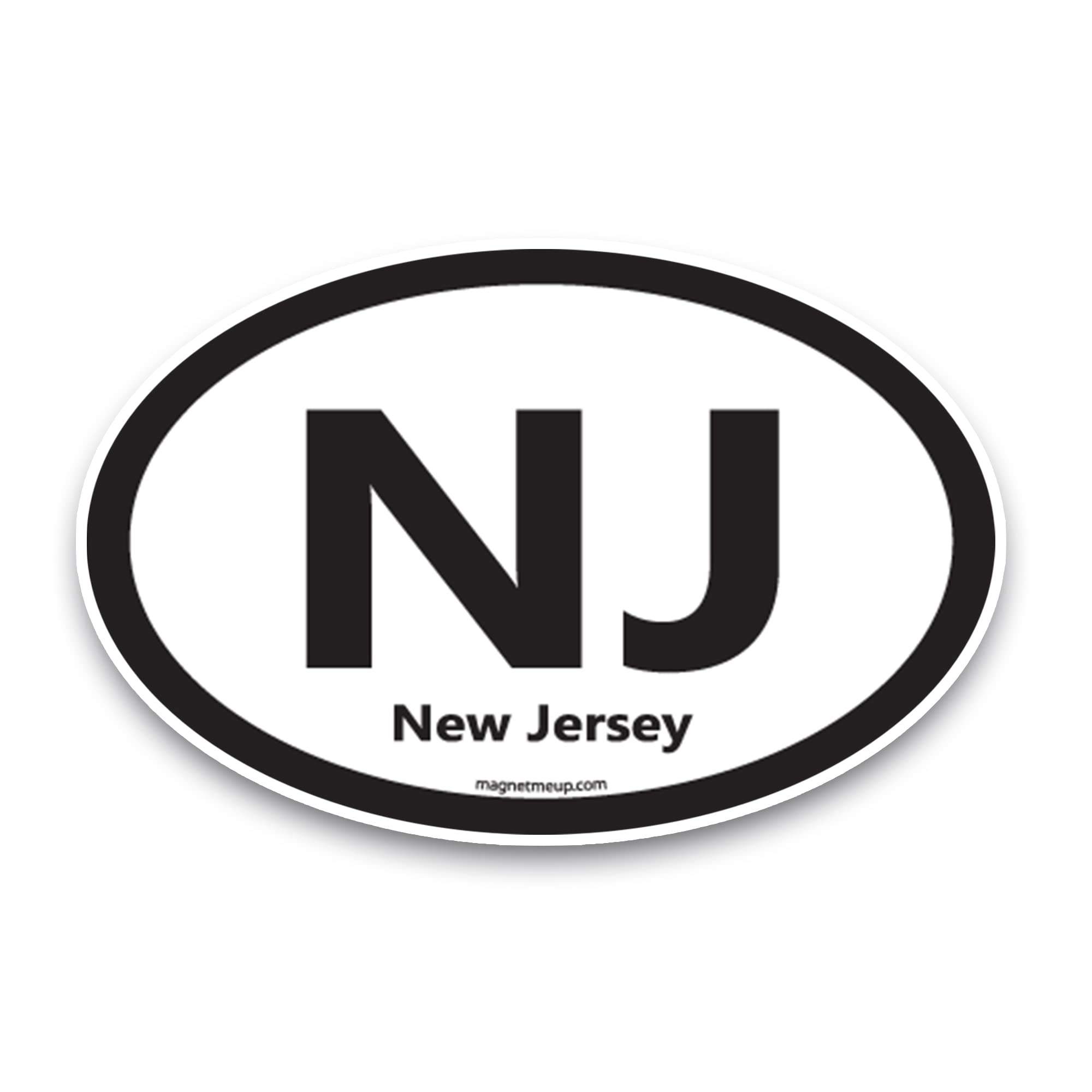 Magnet Me Up Nj New Jersey Us State Oval Magnet Decal, 4X6 Inches, Heavy Duty Automotive Magnet For Car Truck Suv