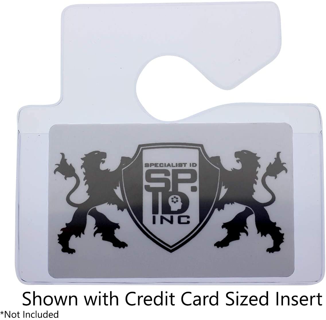 2 Pack - Clear Horizontal Vehicle Parking Permit Pass Hanger Tag Holder - Hangs From Car Rear View Mirror - By Specialist Id)