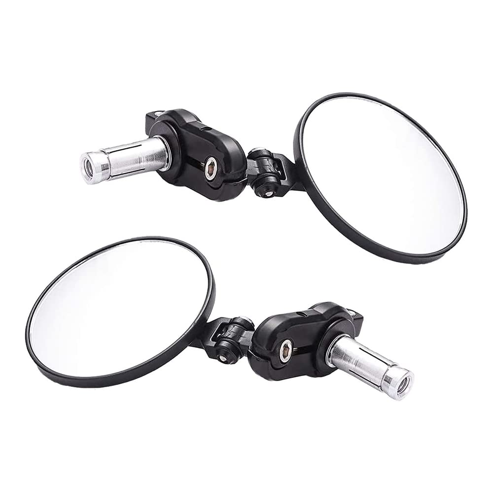 Universal Motorcycle Mirrors Cafe Racer Mirrors Foldable Motorcycle Bar End Rear View Side Mirrors 3 Inch Round Folding Compatible With Honda, Scooter, Suzuki, Yamaha, Kawasaki, Victory
