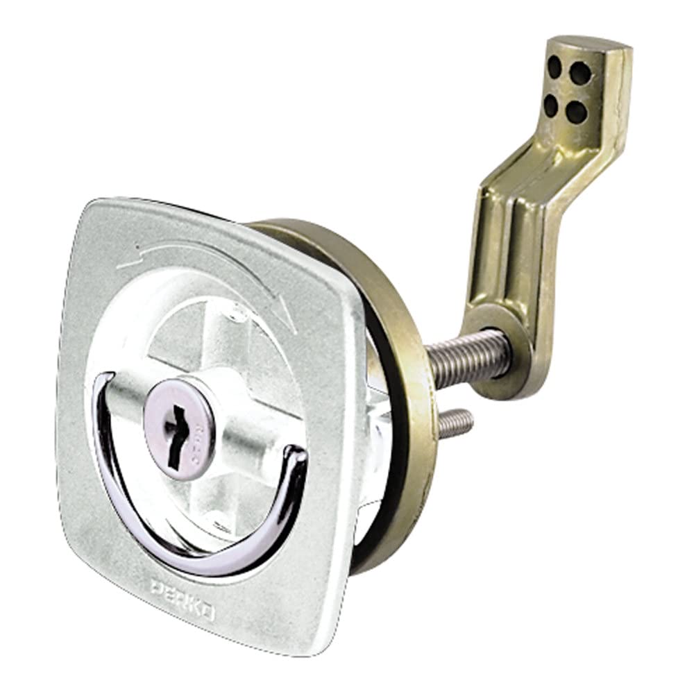 Perko 0931DP1WHT Flush-Mount Locking Latch with Offset Cam Bar and Flexible Polymer Strike for 1-1/8' to 2' Hole - White