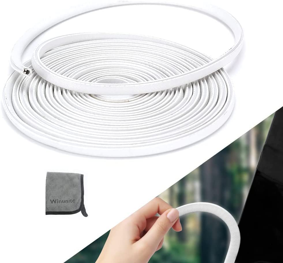 Winunite 65.6ft(20m) Car Door Edge Guards White - Fits Most Vehicles, No Glue, U-Shaped, Built-in Metal Clips, Scratch and Chip 
