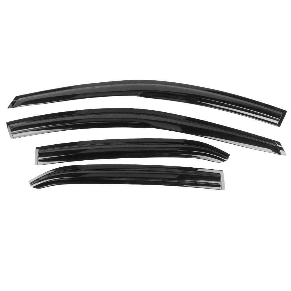 Tape On Outside Mount Window Visors Compatible With 2018-2024 Toyota Camry, Acrylic Unpainted Air Deflector Sun Rain Guard 4Pc B
