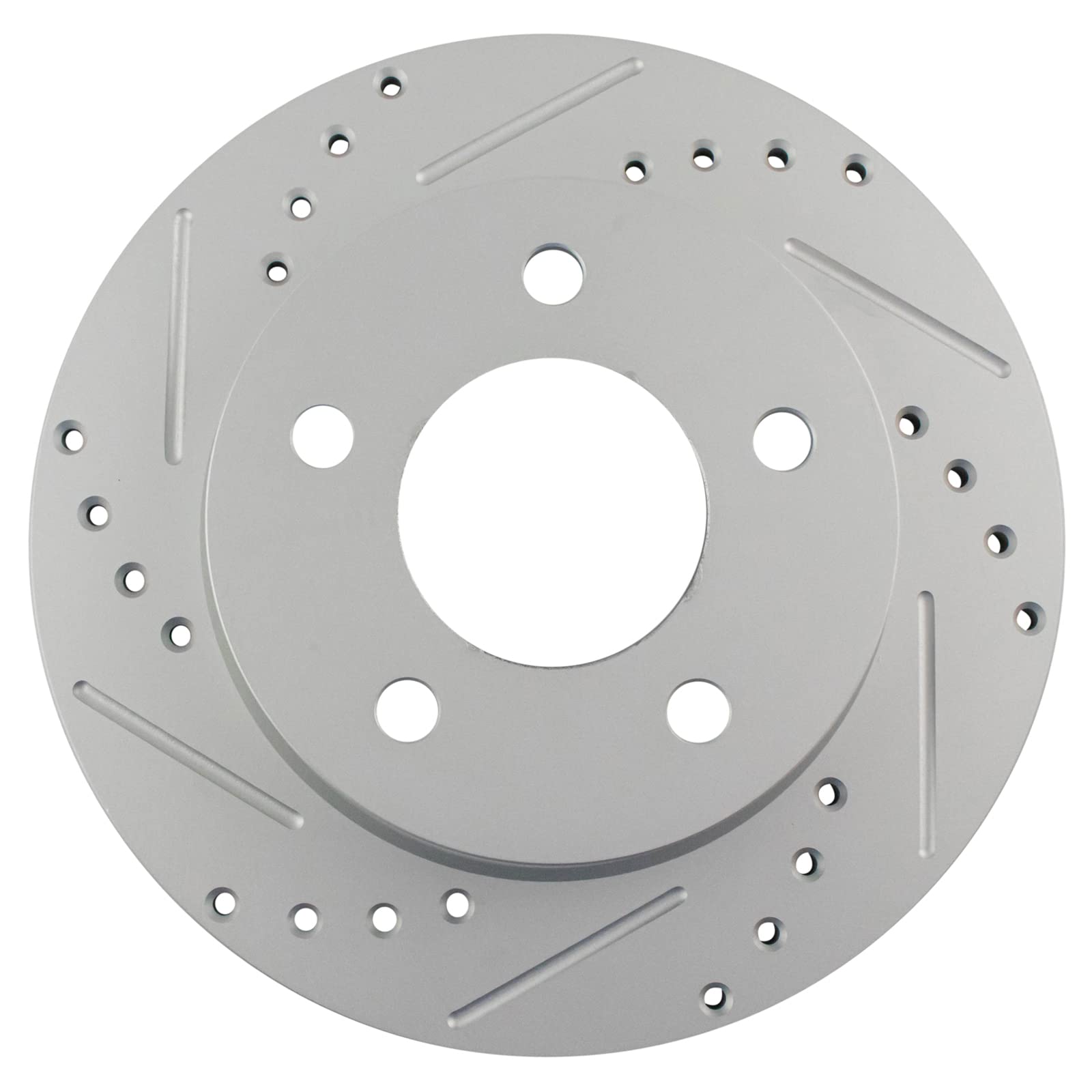 Trq Rear Performance Brake Rotors Set Premium G-Coated Cross Drilled & Slotted Compatible With 2004-2013 Mazda 3