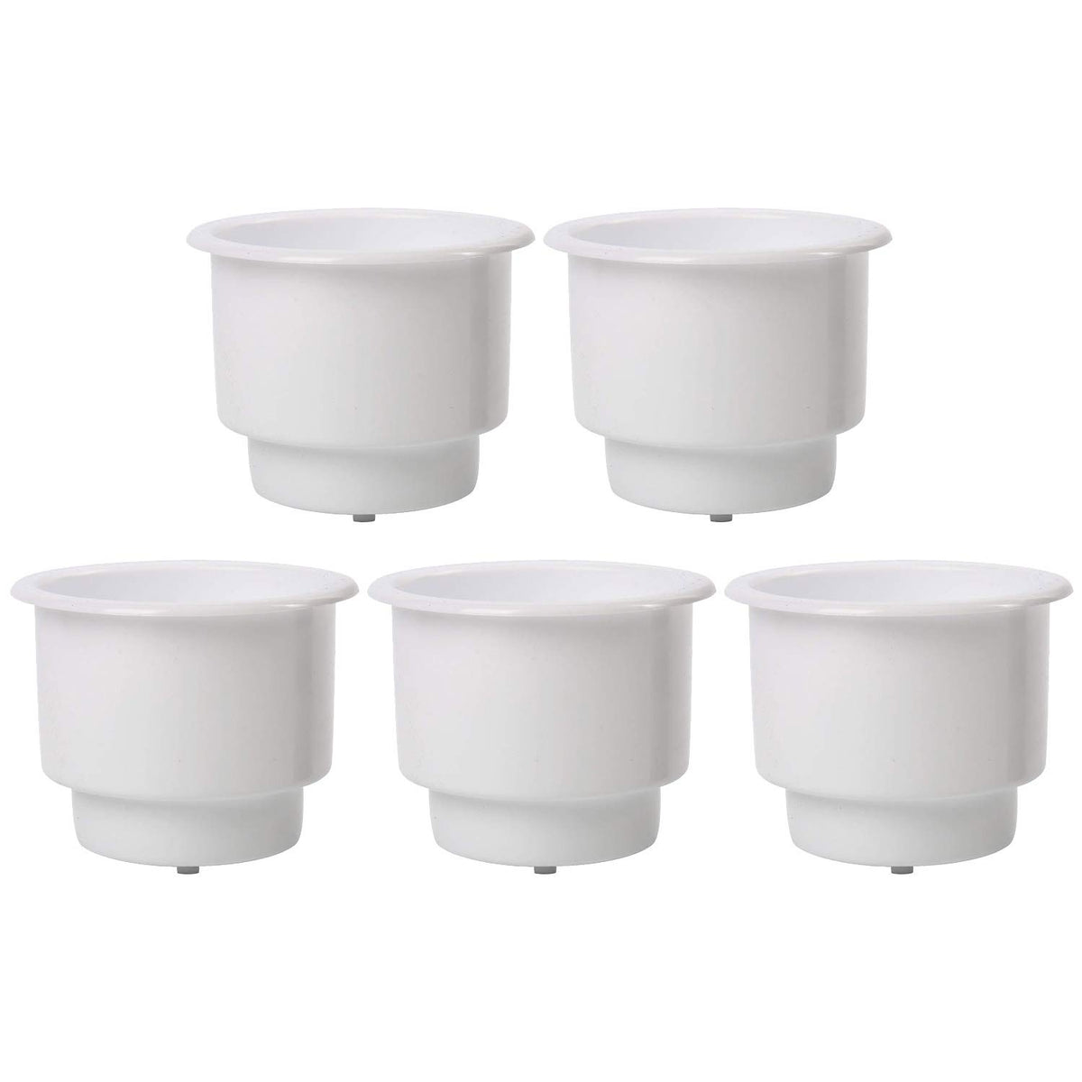Dasmarine Recessed Plastic Cup Drink Can Holder With Drain For Boat Truck Car And More (10, White)