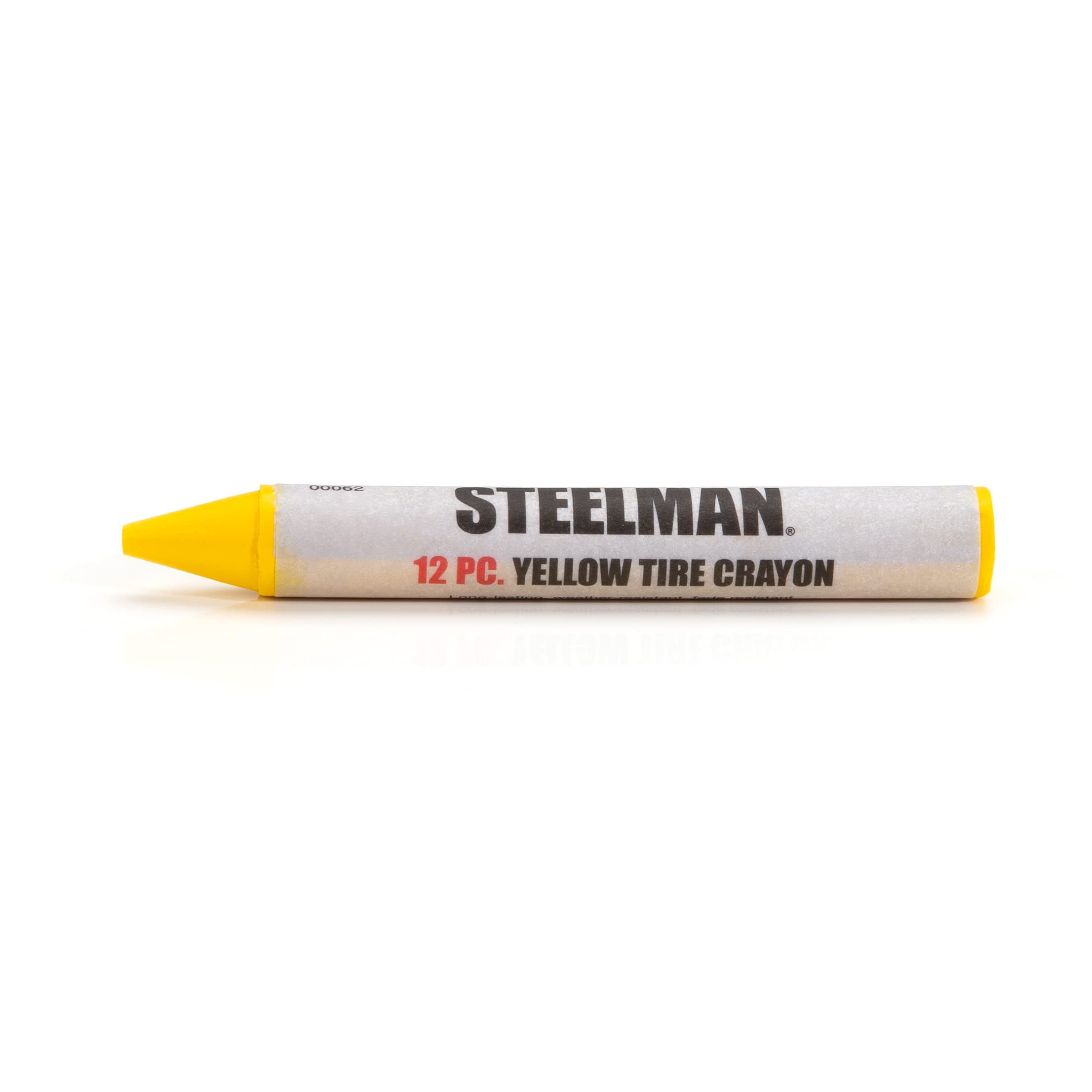 Steelman Yellow Tire Marking Crayons For Mechanics, Marks Damage On Wet And Dry Tires, Box Of 12