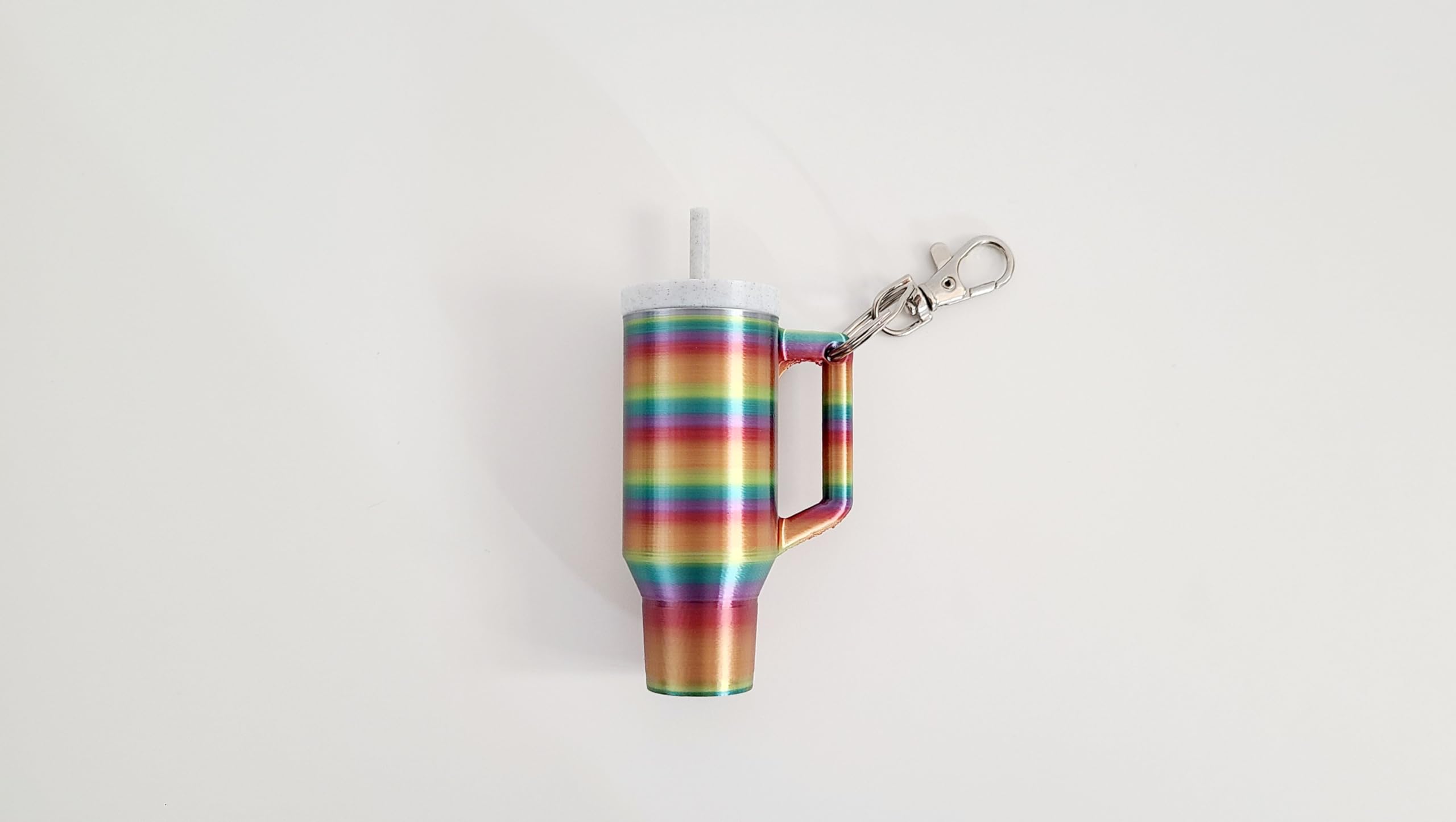 Miniature Tumbler Replica Keychain - 3D Printed Desk Accessory Home Decor (3 Pack: Rainbow)