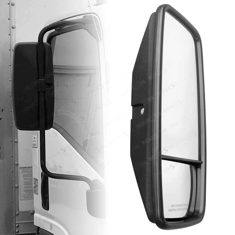 Outside View Door Mirror For ISUZU NPR NPR-HD NQR NRR GMC Chevrolet W3500 W4500 W5500 Truck 2008-2023 Black Passenger Side