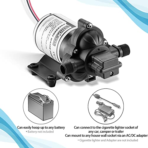 Wassermann Rv Pump, 12V Self-Priming Rv Water Pressure Pump 4.0Gpm 45Psi With Pressure Switch, For Rv Marine Camping Yacht Garde