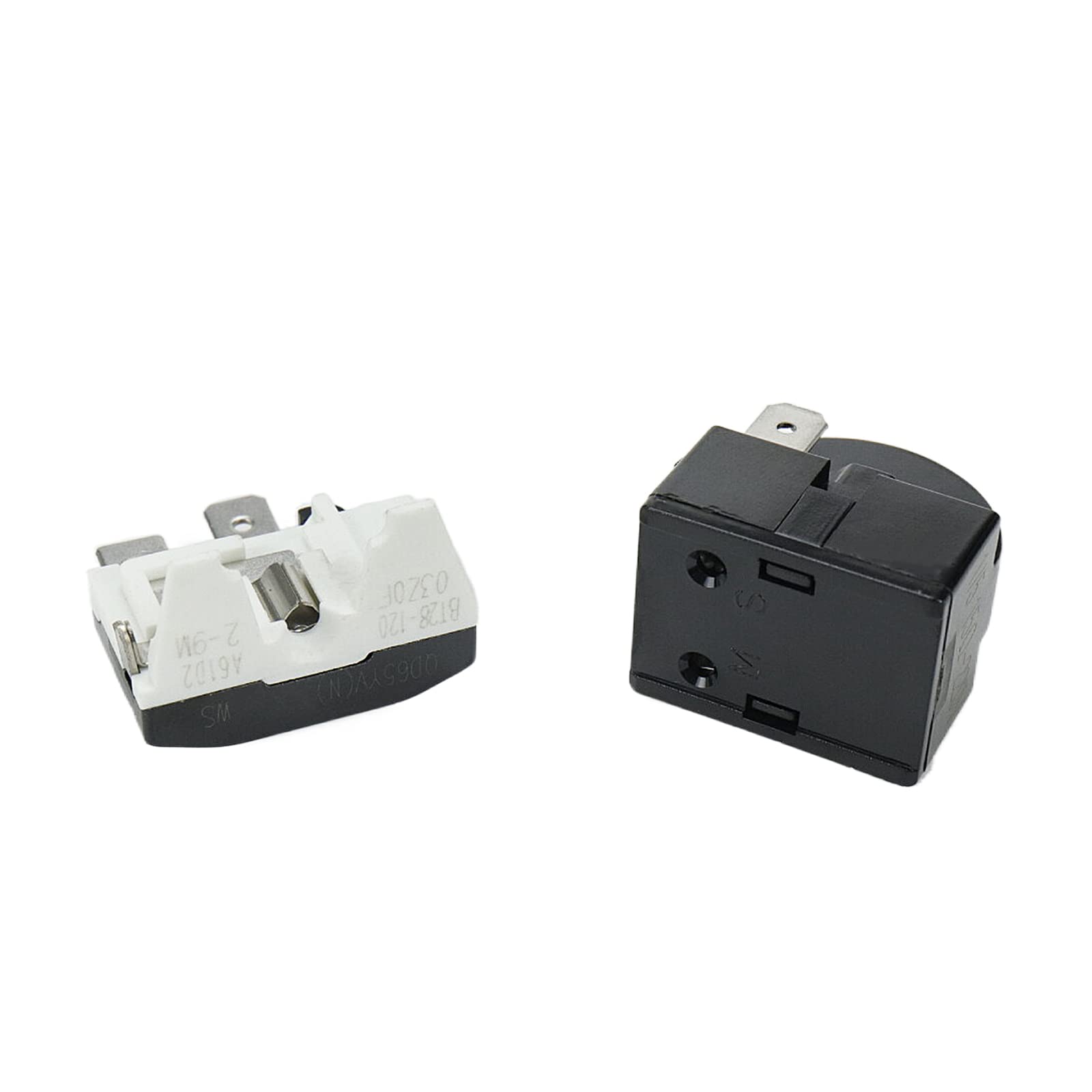 Semetall Refrigerator Starter Relay 4.7 Ptc 2 Pin 15O Refrigerator Starter Relay And 1/5Hp Refrigerator Overload Protector Repla