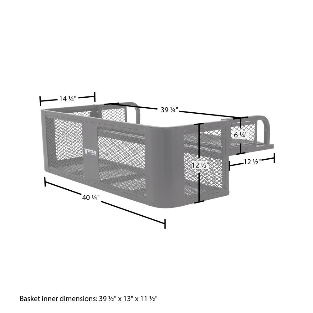 Titan Ramps Universal ATV/UTV Cargo Basket Rack - 150 lb Capacity, Alloy Steel, Black, Model DDB2010