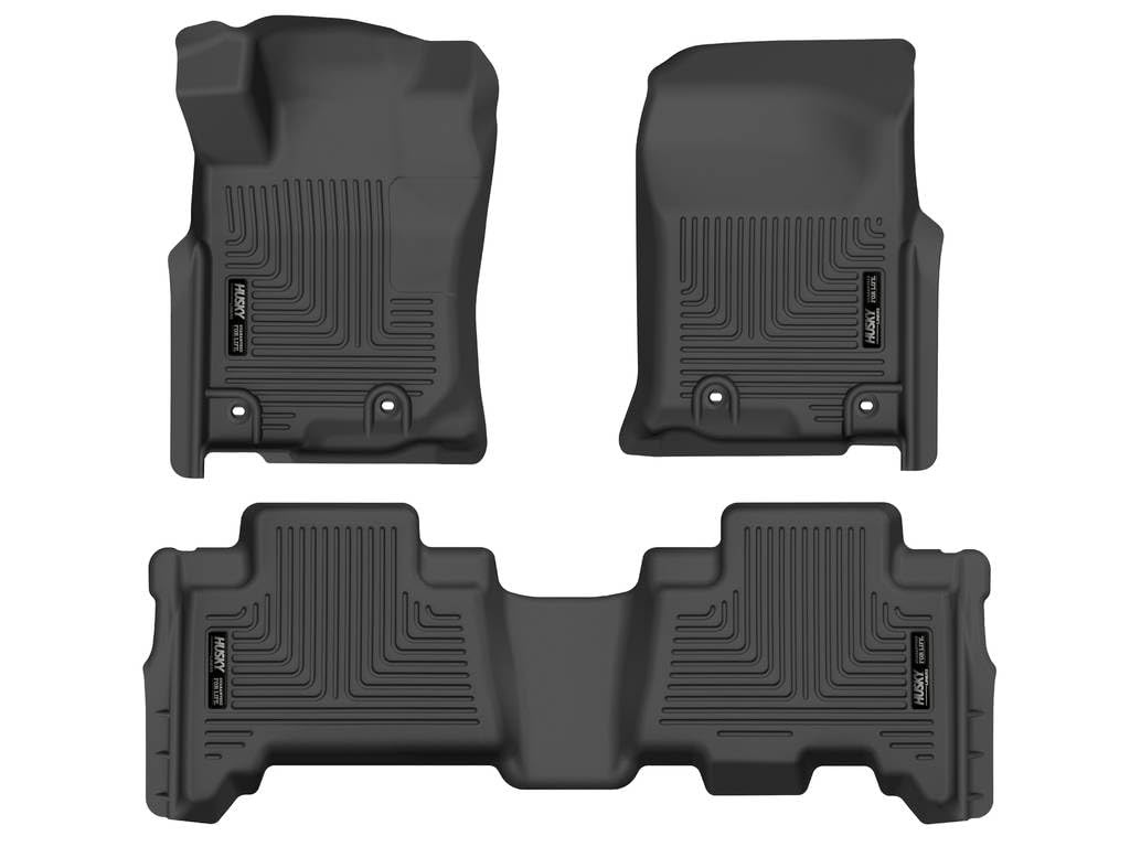 Husky Liners Weatherbeater Floor Mats | Fits 2013 - 2024 Toyota 4Runner; 2014 - 2024 Lexus Gx460 | Front & 2Nd Row, 3-Pc Black -