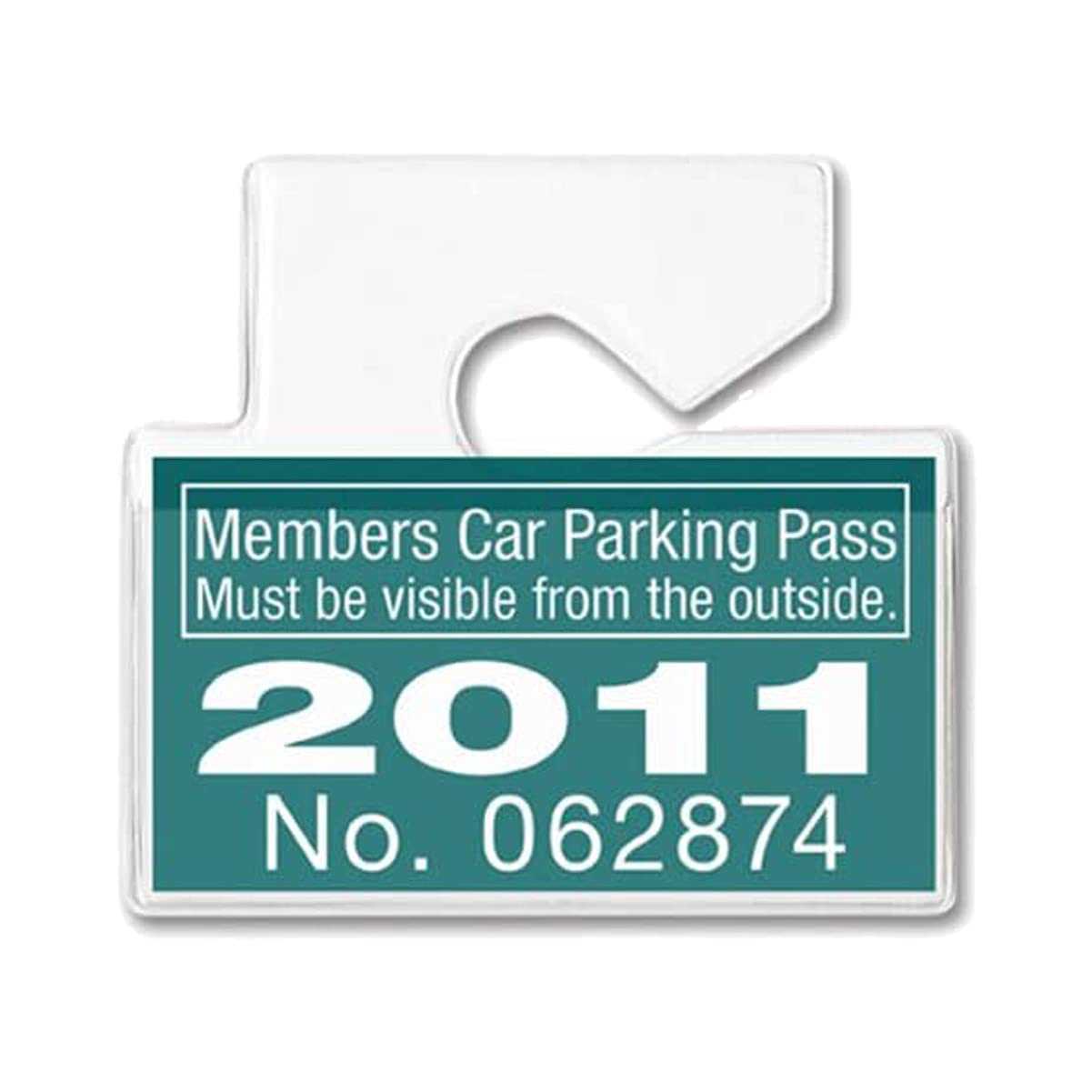 2 Pack - Clear Horizontal Vehicle Parking Permit Pass Hanger Tag Holder - Hangs From Car Rear View Mirror - By Specialist Id)