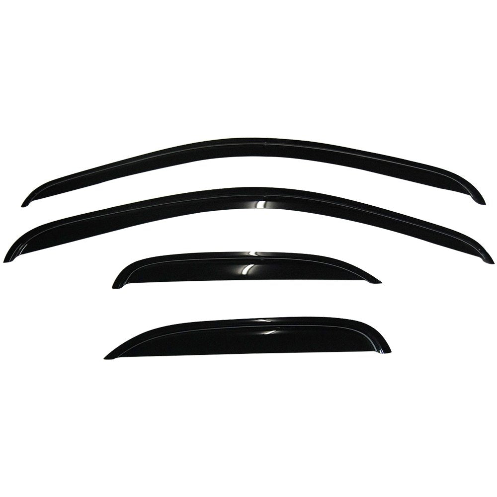 Ikon Motorsports Tape On External Window Visor, Compatible With 2008-2013 Silverado Sierra Extended Cab, Slim Style Acrylic Smok