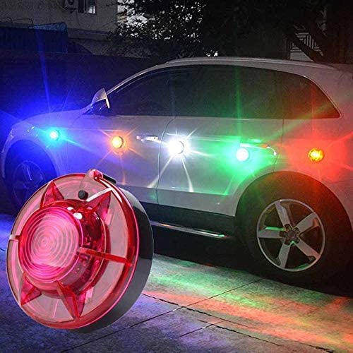 Ahoufher 3 Pack Led Road Flares Roadside Flashing Emergency Lights Beacon With Magnetic Base For Vehicle And Outdoor Sports.(Yel