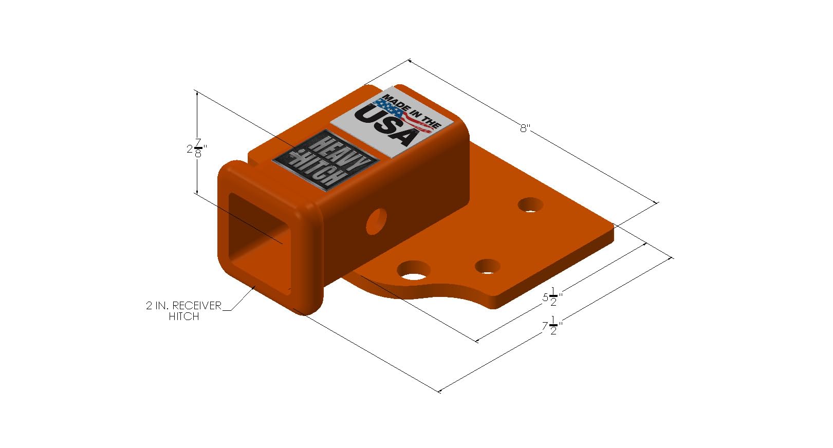 Rear 2' Receiver Hitch Plate For Kubota Bx Series