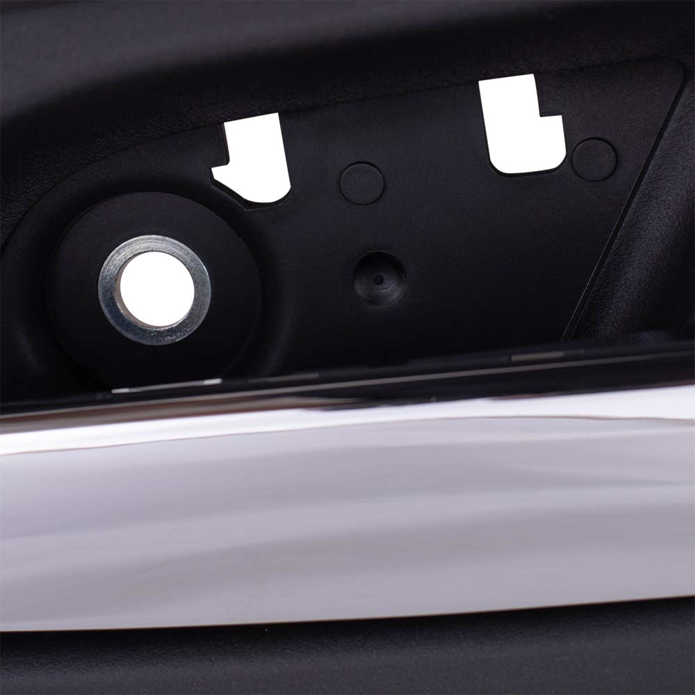 AutoandArt Brock Replacement Passengers Front Inside Interior Door Handle Chrome Lever with Black Housing Compatible with Silverado Sierra Escalade Suburban Tahoe Yukon 15947936