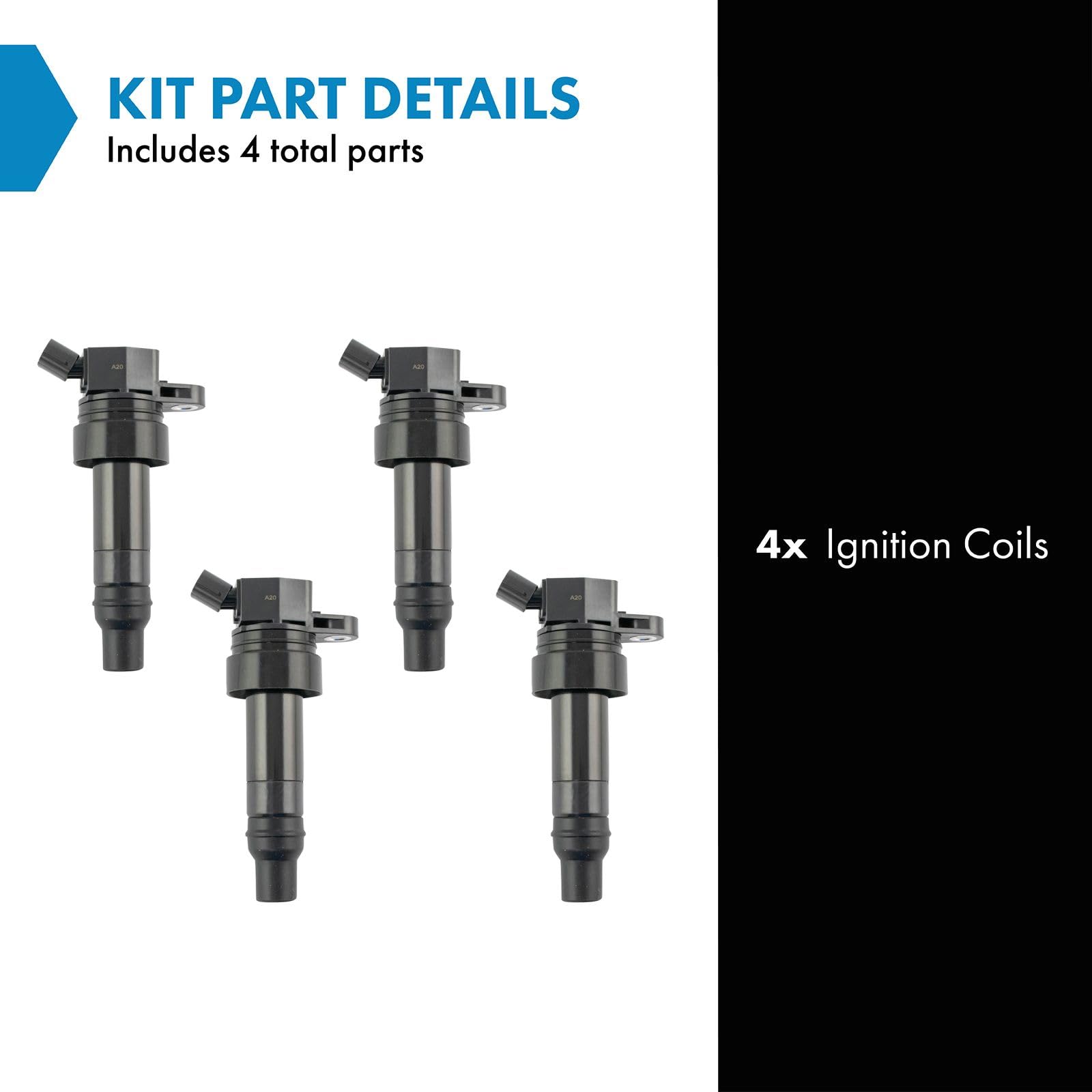 Trq Ignition Coil Set Compatible With 2013-2015 Hyundai Veloster 2014-2015 Kia Forte Koup Forte5