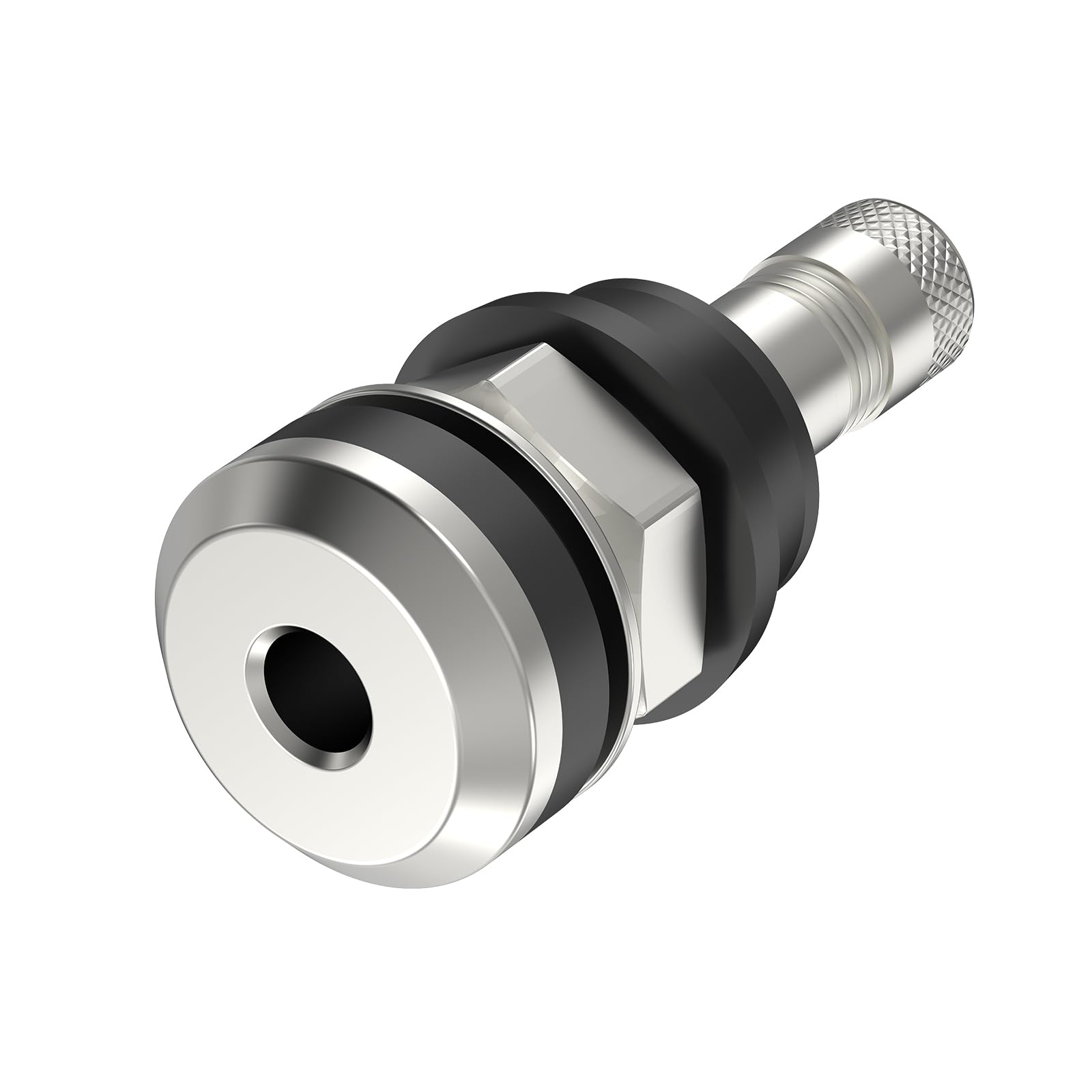 Sunsoul Tr416 25Pcs Metal Valve Stems Outer Mount Fits .453'' & .625'' Rim Holes, Silver, High-Pressure Clamp-In Tire Valves