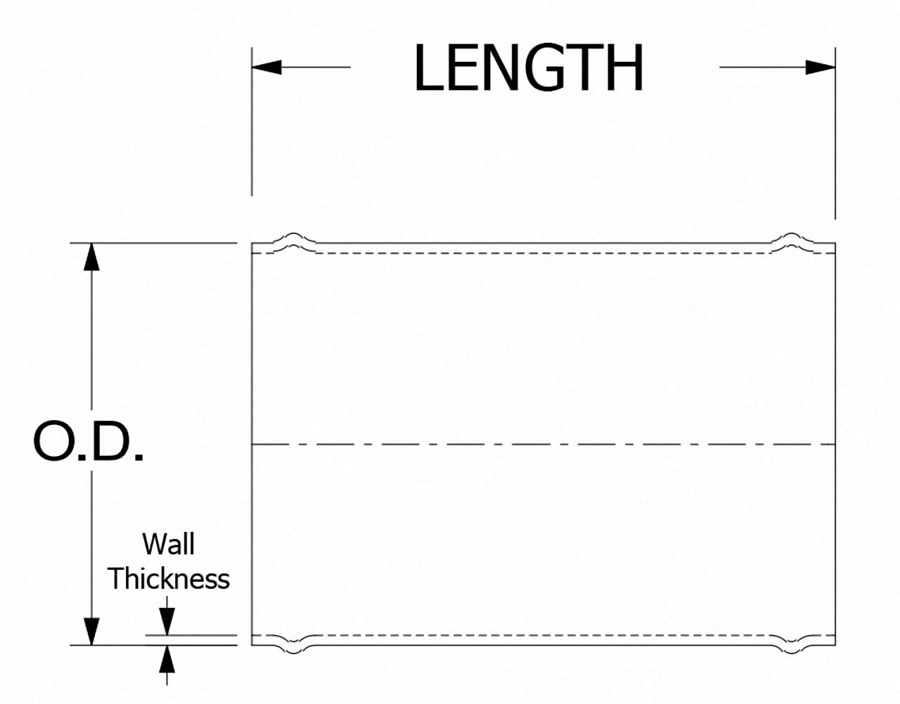 Hps Aj400-138 6061 T6 Aluminum Joiner Tubing With Bead Roll, 16 Gauge, 4 Length, 1-3/8 Od, 0.065 Wall Thickness