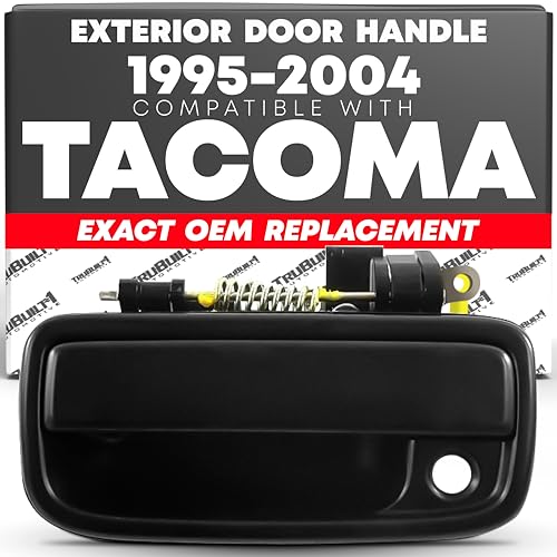 TRUBUILT1 AUTOMOTIVE Driver Door Handle Replacement for 1995-2004 Toyota Tacoma - Smooth Black Plastic - OEM 69220-35020