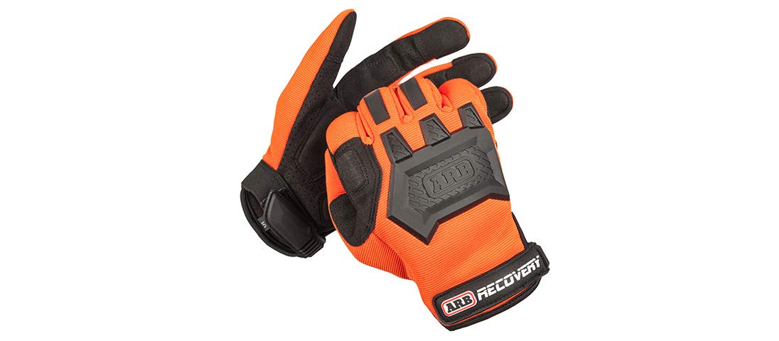 ARB Premium Recovery Winch Offroad Work Gloves Unisex, Cut and Impact Resistant, Hi-Vis Orange, All Purpose, Touch Screen Compat