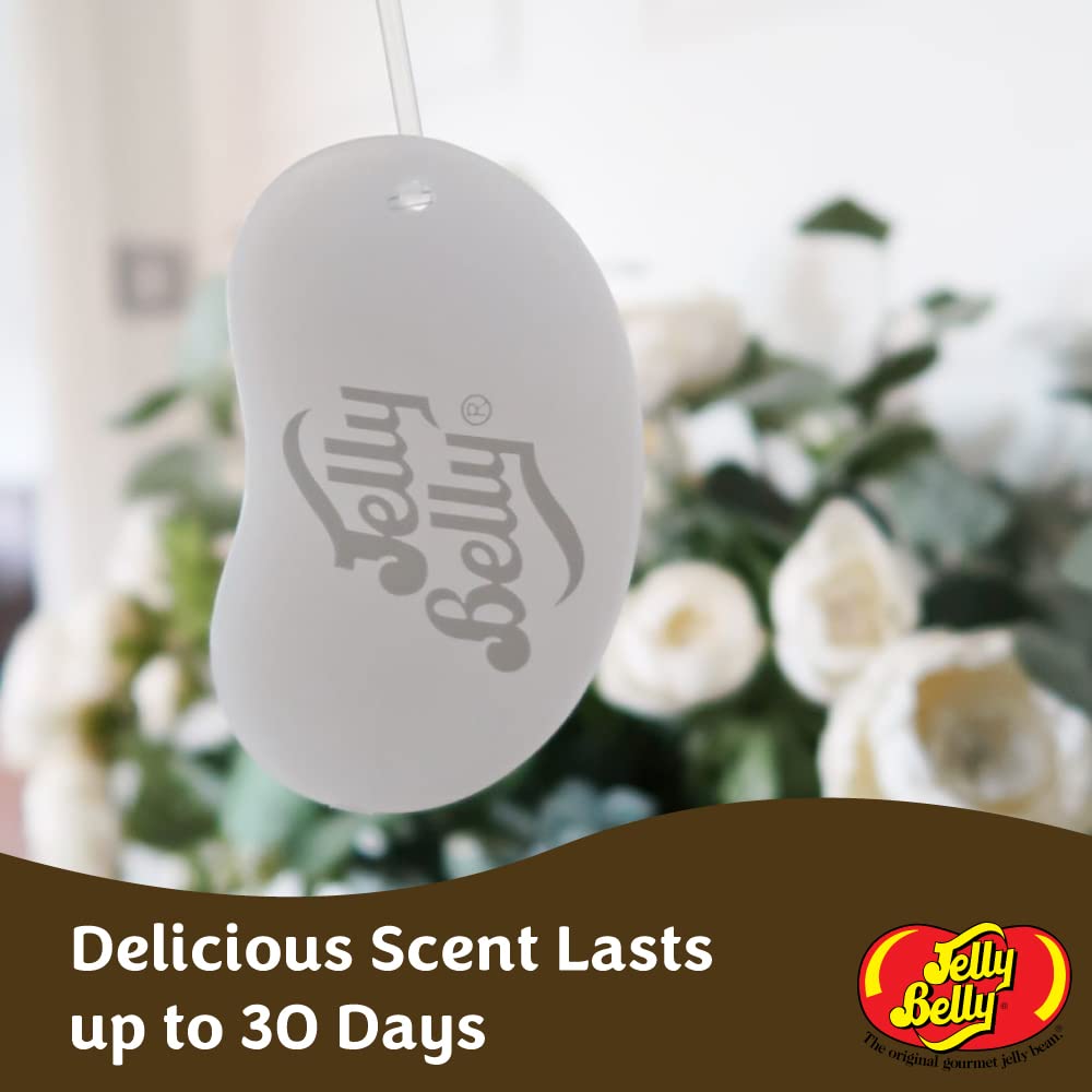 Jelly Belly Car Air Freshener - Coconut 3D Hanging Freshener. Car Scent Lasts Up To 30 Days, Air Freshener Car, Home Or Office. Genuine Jelly Belly Car Air Fresheners For Women, Men And Kids