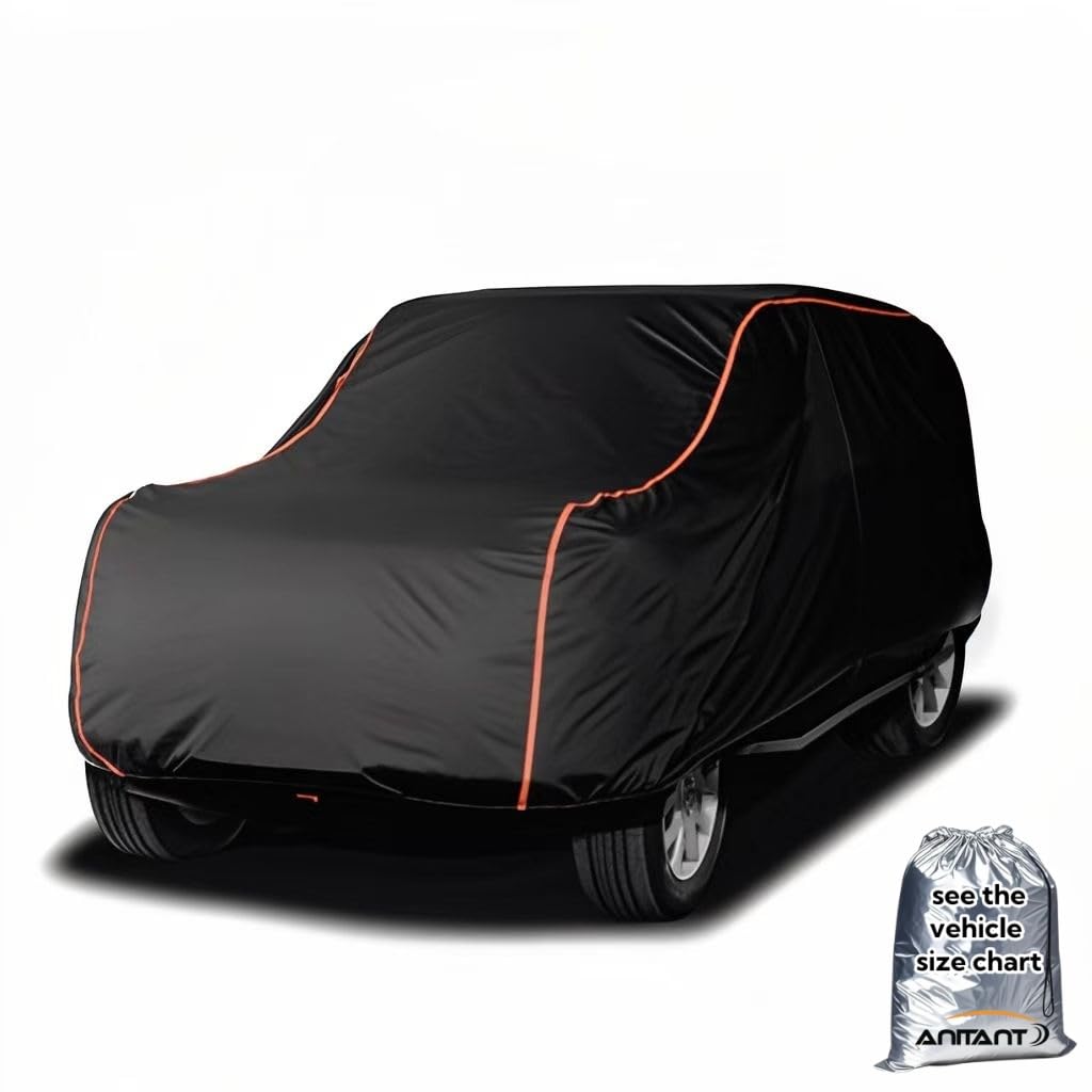 Lightweight Large Car Cover Winter Summer Outdoor Suv Cover Waterproof All Weather Fit Suv Chevy Tahoe Clam Yukon Hummer H2 Unde