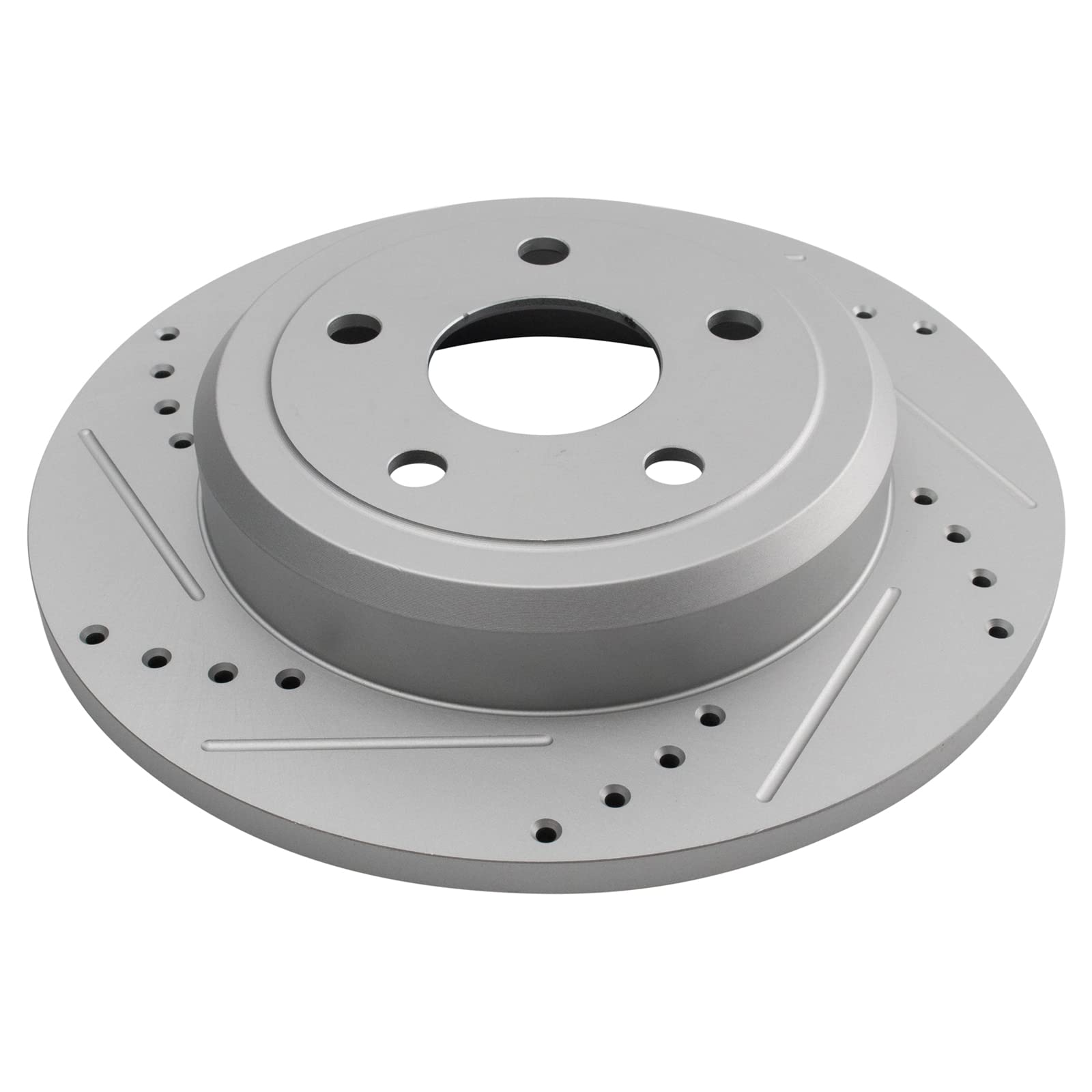 Trq Rear Performance Brake Rotors Set Solid Premium G-Coated Cross Drilled & Slotted Compatible With 2011-2020 Dodge Durango Jee