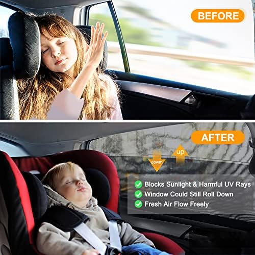 Car Window Shades For Baby, Peyou 2 Pack Car Side Window Sun Shades, Uv Protection Breathable Mesh Baby Window Covers, Universal Fit Most (99%) Of Cars, Privacy Protect For Kids,Family(44.9'X19.7')