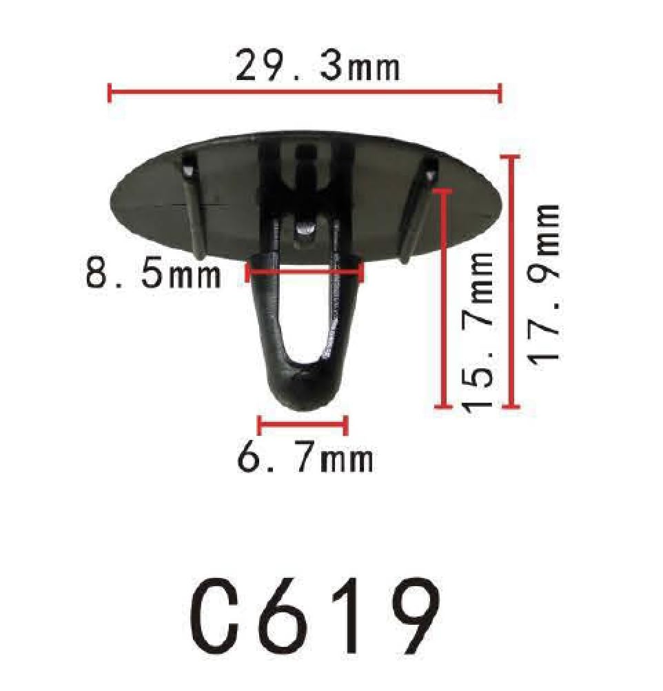 Autobahn88 Retainer Clip For Hood Insulation, Compatible With Toyota (Oem: 9046709004, 904670900401) (Pack Of 20)