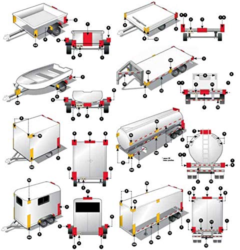 All Star Truck Parts] Amber/Red 2x3 Rectangle High Visibility Reflective Stick-On Prism Reflector DOT-SAE Strong Weatherproof Tr