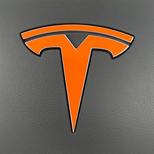 Logo Decal Wrap For Tesla Model Y, 11-Pc Set (Gloss Orange)