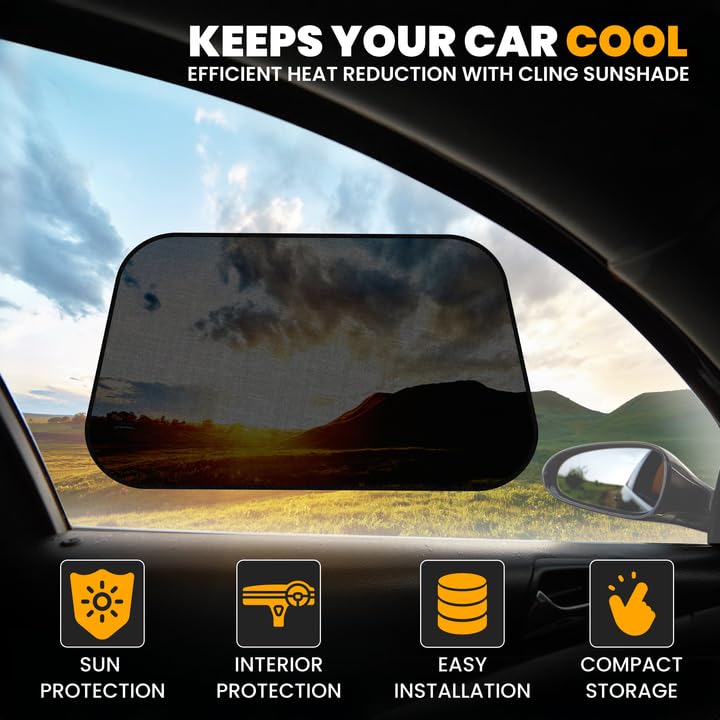 Econour Car Side Window Shades For Baby | 4 Pack - Car Window Sun Blocker Shades For Kids | Foldable Cling Window Cover Protects