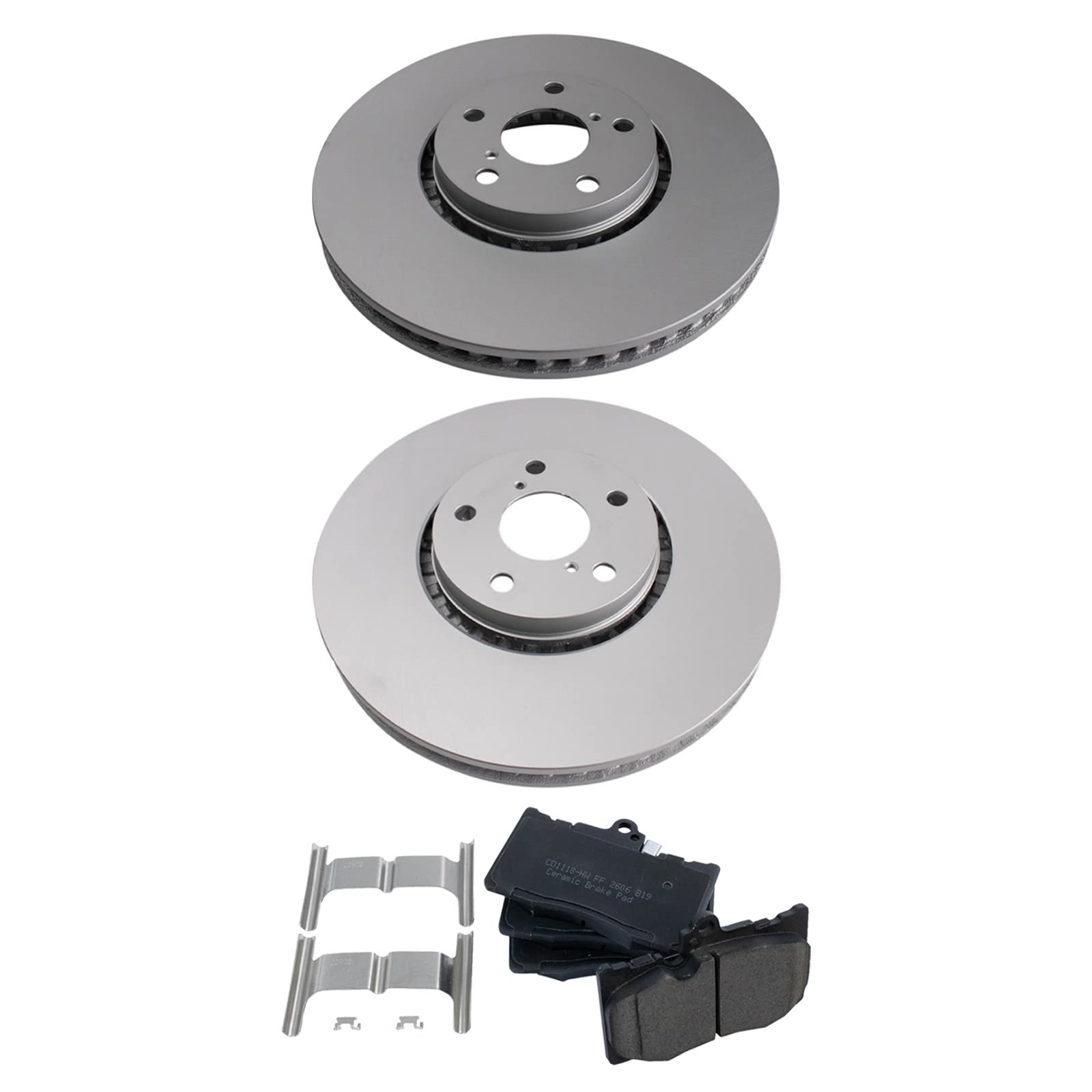Trq Front Brake Pad & Rotor Kit Brake Pads Brake Rotor Ceramic Premium G-Coated Compatible With 2007-2011 Lexus Gs350 2006-2007