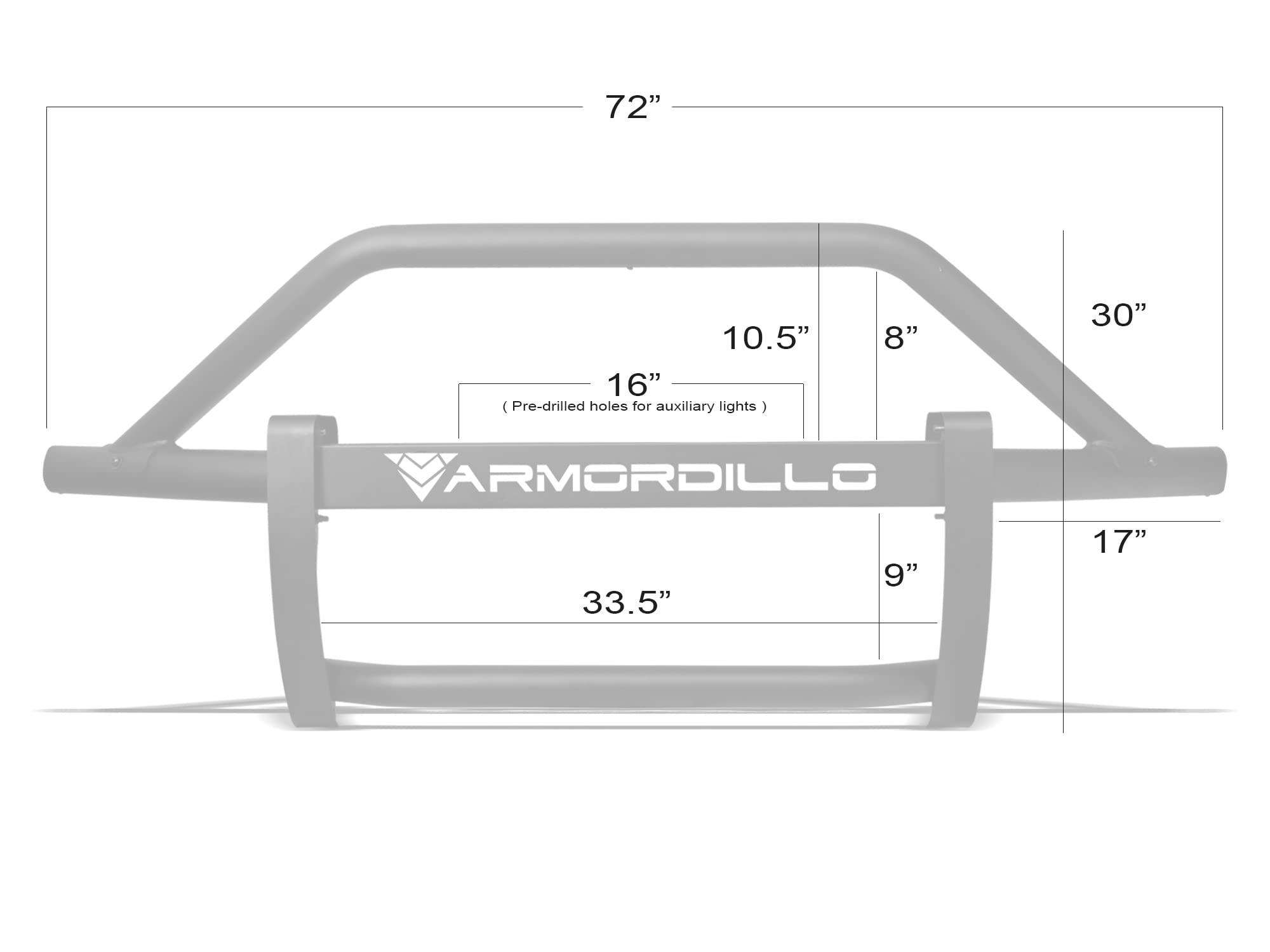 Armordillo 8703939 Ar Pre-Runner Style Modular Bumper Grille Guard - Matte Black Fits 2019-2023 Ford Ranger