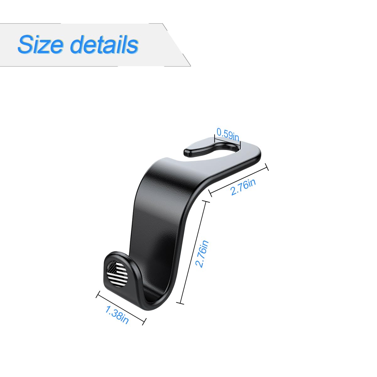 4Pcs Car Seat Headrest Hooks, Auto Back Seat Hanger Holder, Durable Stylish Vehicle Organizer Universal Car Interior Accessories