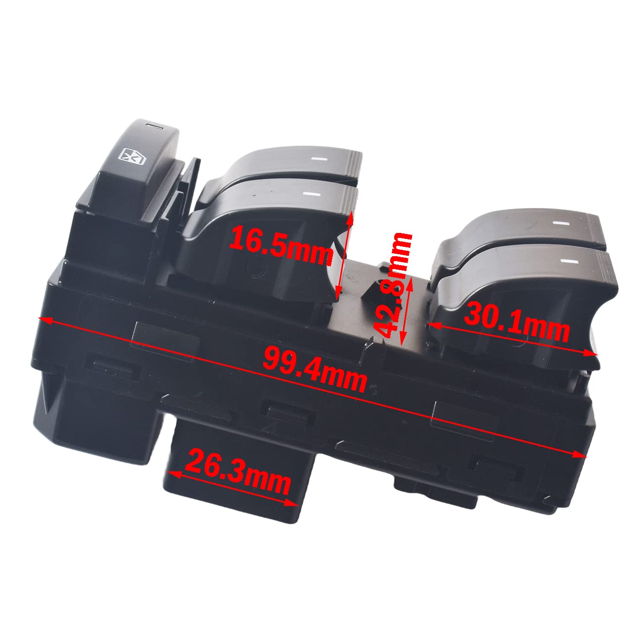 RIRECUjP Driver Side Power Master Window Switch for 2007-2013 Chevy Silverado/GMC Sierra, Black, ABS Material, OE Replacement 25789692