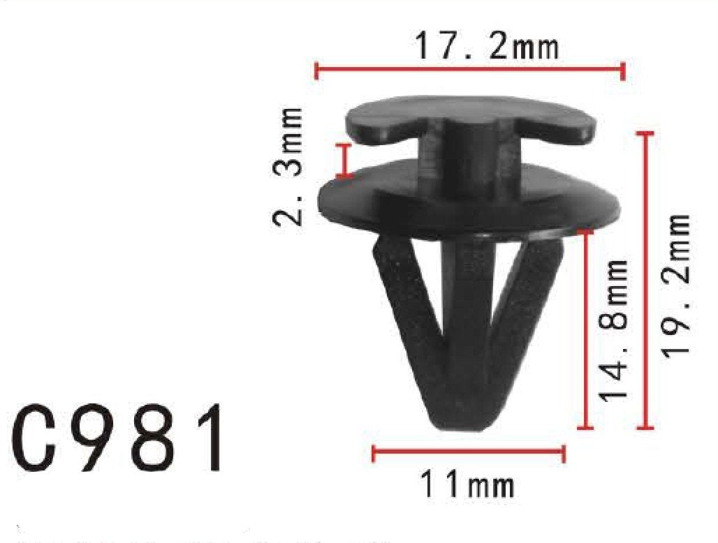 Autobahn88 Retainer Clip For Door Trim Molding, Compatible With Bmw (Oem: 481-867-197) (Pack Of 20)