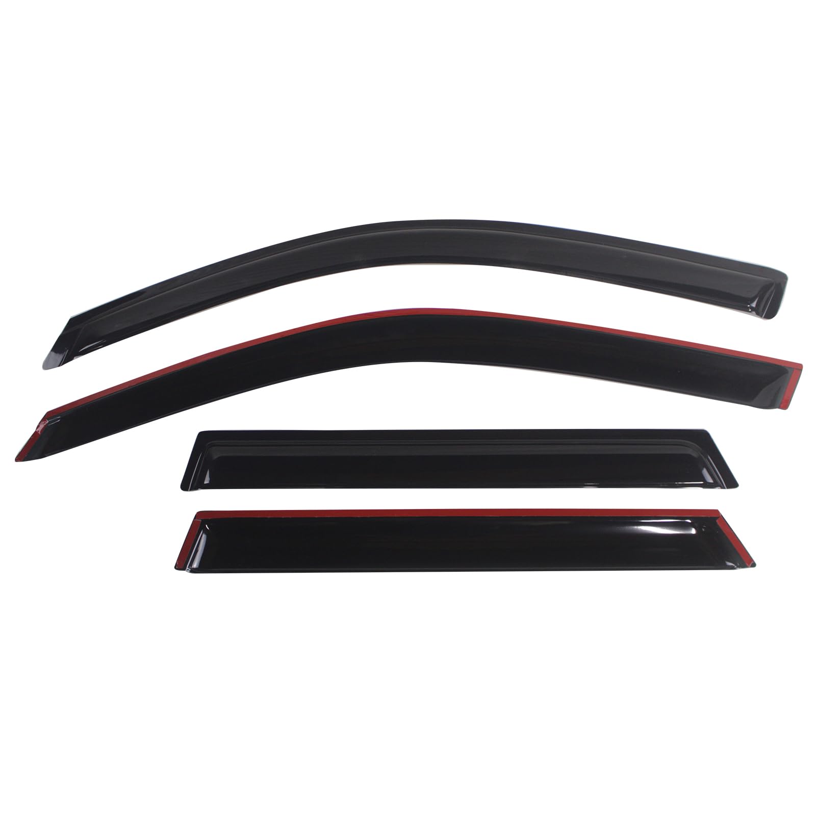 Ikon Motorsports Tape On External Window Visor, Compatible With 2000-2006 Bmw X5, Slim Style Acrylic Black Sun Rain Guards Cover
