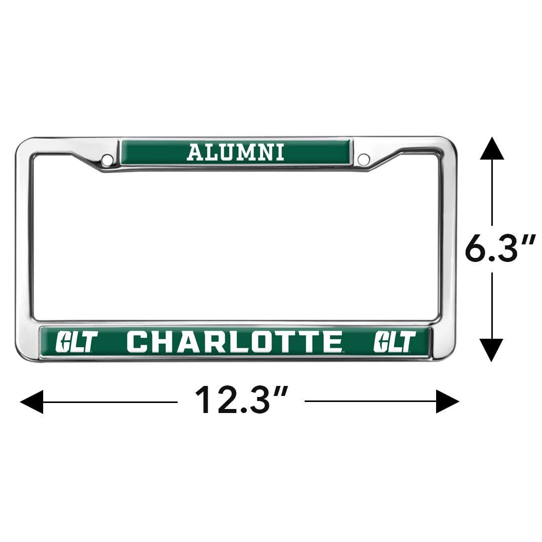 UNC Charlotte Alumni Logo Full Size Standard License Plate Metal Frame