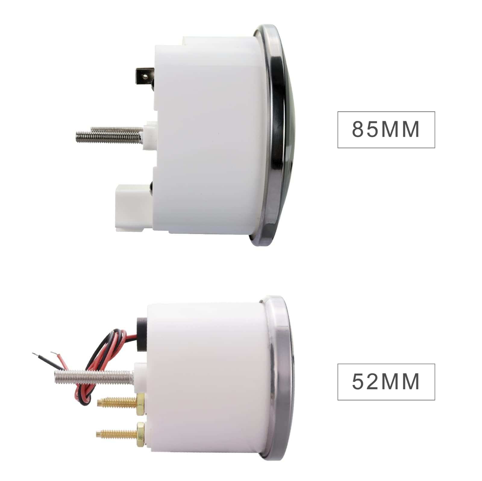 MOTOR METER RACING Classic 6 Gauge Set with GPS Electrical Speedometer Digital Odometer White Dial Red Needle Light Bulb Illumin