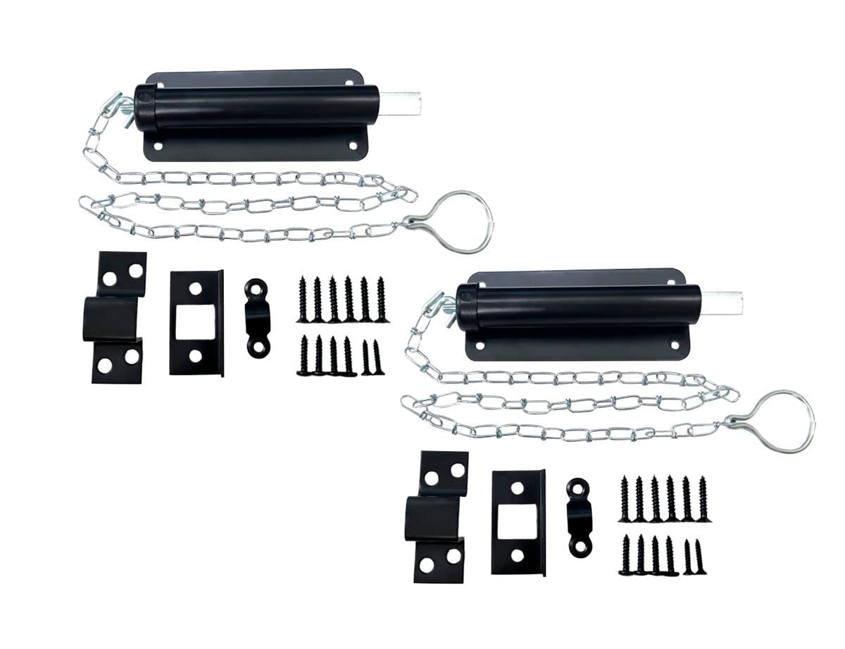 Qcaa Chain Bolt, 6', Matte Black, 2 Pack, Made In Taiwan