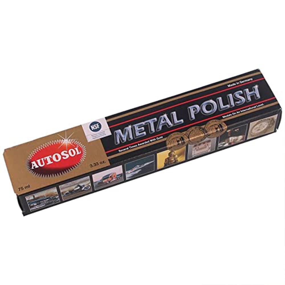 Autosol Metal Polish 75ml - Edel-Chromglanz for Copper, Brass, and Metal - Black Finish, Model 01001000