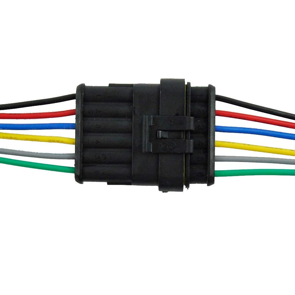 Zytc 6 Pin Way Car Waterproof Wire Connector Plug Auto Electrical Wire Connectors Awg Terminal Pack Of 5