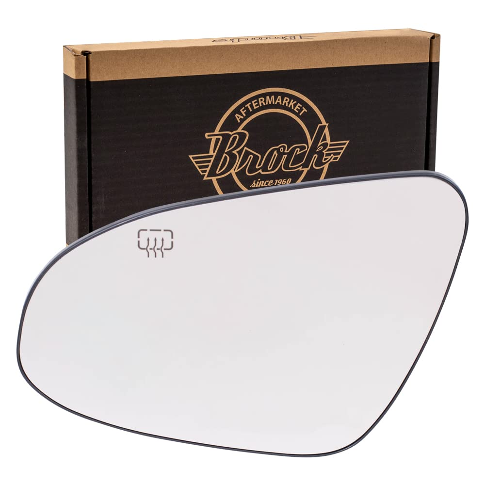 Brock Replacement Driver Side Mirror Glass And Base With Heat Compatible With 2014-2019 Corolla