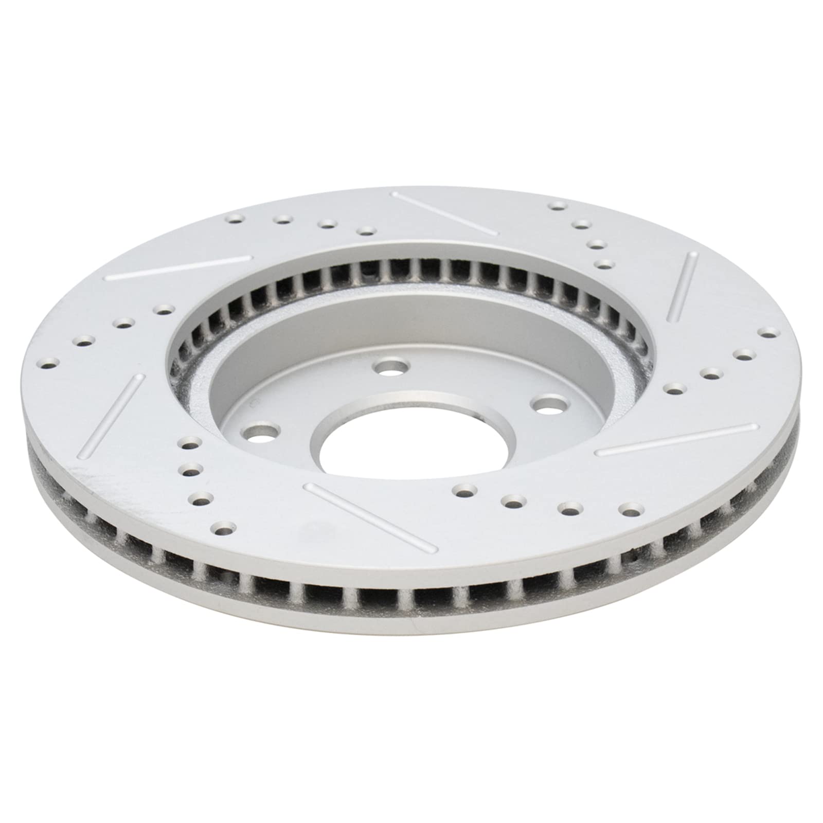 Trq Performance Brake Rotor Drilled Slotted Front Coated Pair Compatible With Chrysler