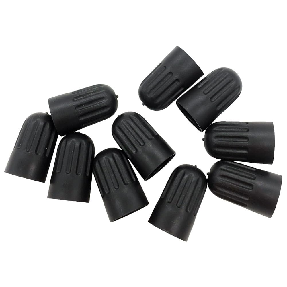 Germban 10Pcs Black Tpms Plastic Tire Valve Stem Caps, Black Plastic Long Stem Caps For Tr20008 Tpms Valve Caps With Rubber Gask